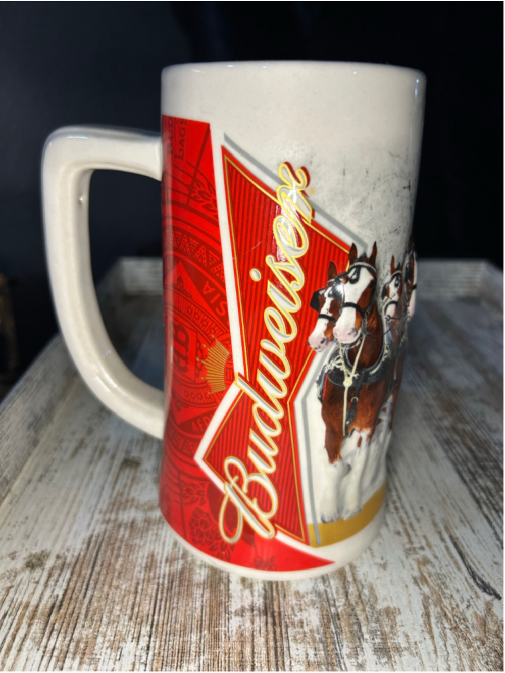 Budweiser 2012 Holiday Stein Mug One Size White and Red